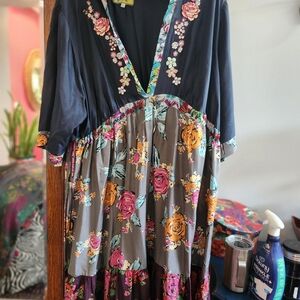 3x Johnny Was silk dress .  Like new condition.